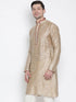 Vastramay Men's Beige Cotton Silk Blend Kurta